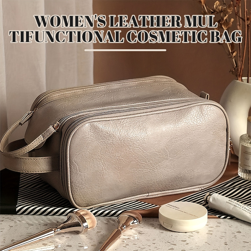 Women's Leather Multifunctional Cosmetic Bag