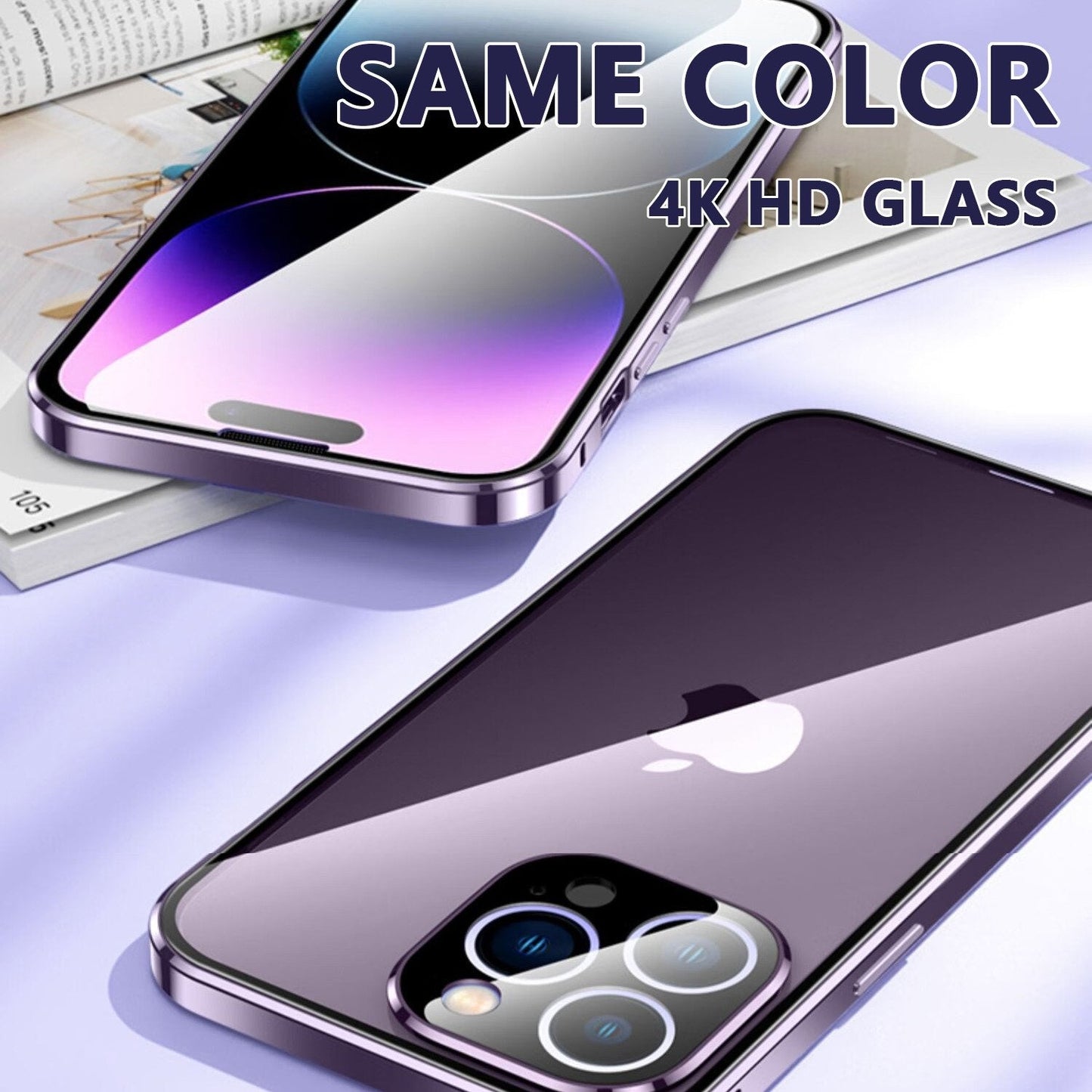 Magnetic Tempered Glass Double-sided Phone Case