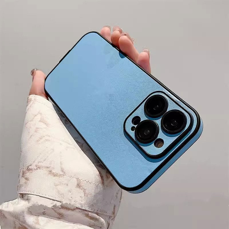 Solid Color Leather Simple Creative Mobile Phone Case