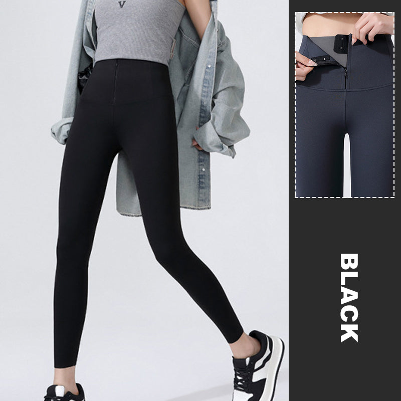 Thickened Fleece Buttoned Leggings