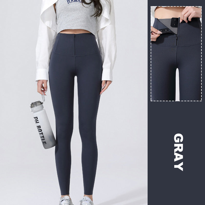 Thickened Fleece Buttoned Leggings